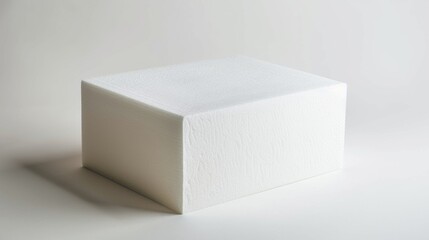Poster - A simple, everyday scene with a white box sitting on a table, great for use in presentations or as a placeholder image