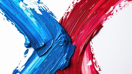 Poster - A close-up shot of a red and blue paintbrush, great for artistic and design concepts