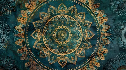Poster - A mandala design with intricate patterns, perfect symmetry, and harmonious shapes creates a visual masterpiece.