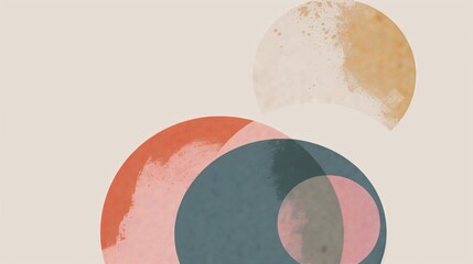 Poster - Modern minimalist circular artwork with clean lines and subtle colors complements contemporary interiors.