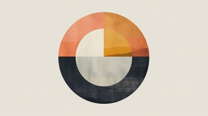 Poster - Circular minimalist artwork, clean lines, subtle colors; simplicity and elegance exude contemporary flair.