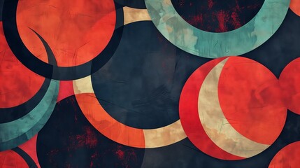 Poster - Geometric design of overlapping circles forms complex, intricate patterns, blending symmetry and artistry.
