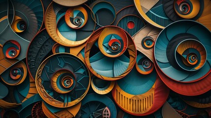 Poster - geometric design with overlapping circles creating intricate, mesmerizing patterns.