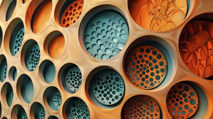 Poster - A geometric design with overlapping circles forms intricate, captivating patterns.
