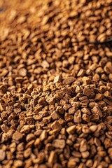 Aufkleber - A pile of coffee beans sits on top of a wooden table, awaiting use