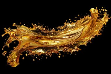 Poster - A close up of a liquid wave on a dark background, great for abstract art or design use