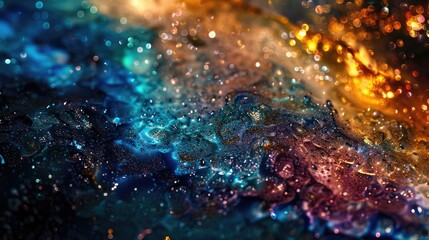 Wall Mural - macro photography of a space themed abstract background