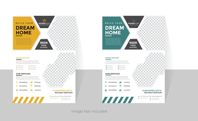 modern Construction Flyer Layout. flyer design temlate