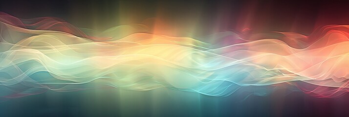 Poster - Abstract Gradient of Rainbow Colors With Wavy Smoke or Fog Effects