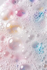 Poster - Close-up of soap bubbles in a relaxing bath scene