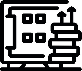Poster - Server room storage capacity increasing, concept icon in outline style