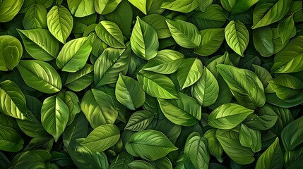 Wall Mural - a close up of a bunch of green leaves