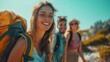 © CoolGraphics - Group of friends traveling together enjoying youth