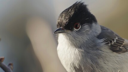 Poster - A close-up shot of a bird perched on a branch, looking around