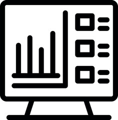 Poster - Computer showing growing bar chart statistics for business analysis