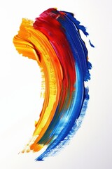 Poster - A close-up shot of a vibrant brush stroke on a clean white background, perfect for design and artistic purposes