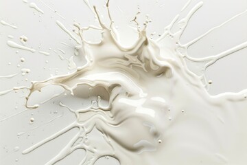 Aufkleber - A close-up shot of a white liquid splashing into a surface, great for illustrating chemical reactions or scientific experiments