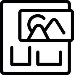 Poster - Simple icon depicting an online gallery for storing and showcasing images, perfect for websites or apps