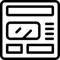 Poster - Simple black and white line art icon of a website being viewed on a desktop computer