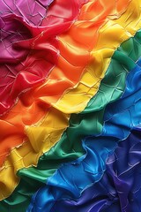 Poster - An abstract background with gay pride colors. Generative AI.