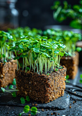 Wall Mural - A small plant is growing in a small container