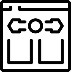 Poster - Line icon of a webpage showing data transferring