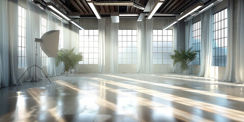 Aufkleber - Indoor film studio. Generative AI.