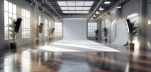 Aufkleber - Indoor film studio. Generative AI.