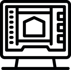 Poster - Computer software displaying a modern house design, being used by an architect for a project