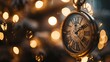 © KKC Studio - Countdown to Hope: Elegant Clock Face at the Last Moments of the Old Year with Soft Bokeh Lights Background