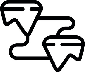 Poster - Black icon of a route with two locations marked by pins and connected by a line