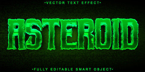 Poster - Shiny Green Astreoid Space Vector Fully Editable Smart Object Text Effect