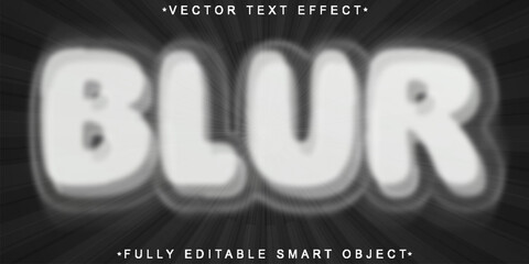 Poster - Cartoon Blur Bubble Vector Fully Editable Smart Object Text Effect
