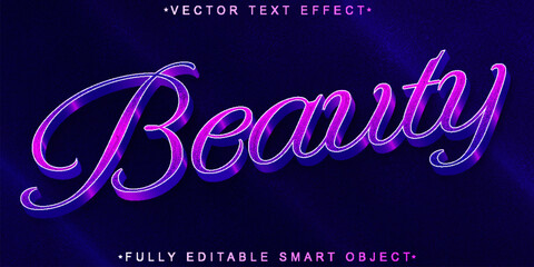 Poster - Shiny Pink Beauty Vector Fully Editable Smart Object Text Effect