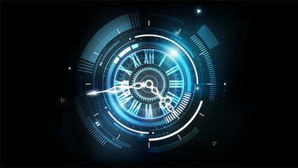 Wall Mural - antique_clock_romaabstract futuristic technology background with clock concept and time machine, can