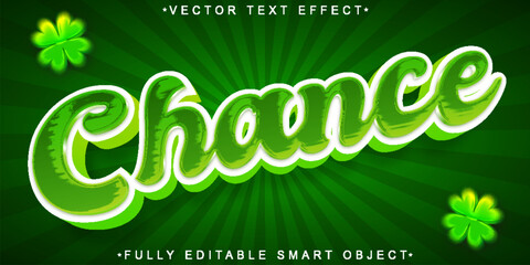 Poster - Shiny Green Luck Chaance Vector Fully Editable Smart Object Text Effect