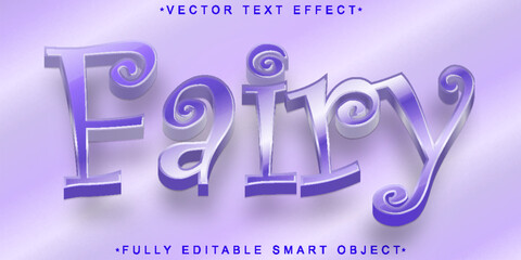 Poster - Purple Fairy Vector Fully Editable Smart Object Text Effect