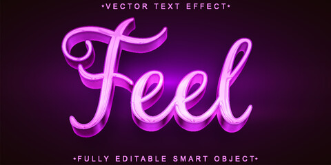 Poster - Purple Shiny Feel Vector Fully Editable Smart Object Text Effect