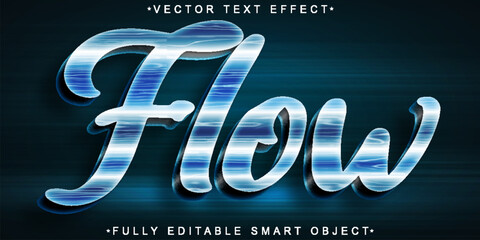 Poster - Blue Water Flow Vector Fully Editable Smart Object Text Effect
