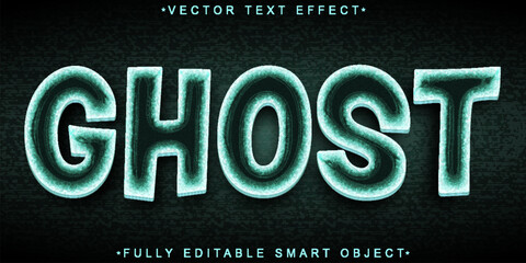 Poster - Cartoon Ghost Vector Fully Editable Smart Object Text Effect