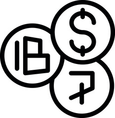 Poster - Currency exchange concept showing the relationship between the dollar, euro and ruble, ideal for finance and international business topics