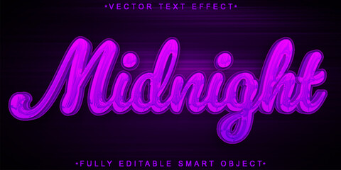 Poster - Purple Script Midnight Vector Fully Editable Smart Object Text Effect