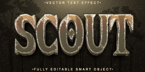 Poster - Brown Scout Vector Fully Editable Smart Object Text Effect