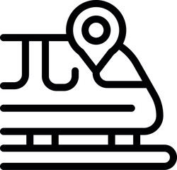 Poster - Simple icon of a train with a location pin indicating a train tracking system