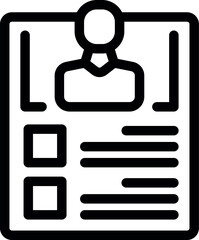 Poster - Simple line icon representing a resume, with a person's icon at the top