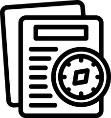Poster - Icon of a compass laying on top of some business strategy documents, symbolizing guidance