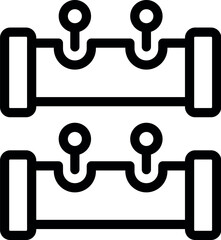 Poster - Simple icon representing a gas leak detector device installed on a pipeline, monitoring and ensuring safety