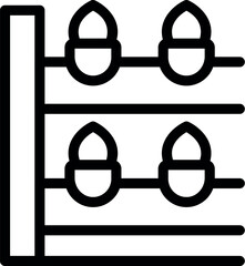 Poster - Abacus with nuts representing the number four, used for teaching children basic math concepts