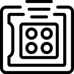 Poster - Simple black and white icon representing an induction cooker panel with four heating zones and their corresponding heat levels