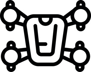 Poster - Drone flying and taking photo icon, outline style